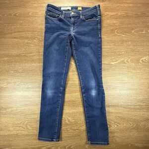 Pilcro Women's Serif Skinny Jeans Size 27 Blue Mid Rise Stretch Denim